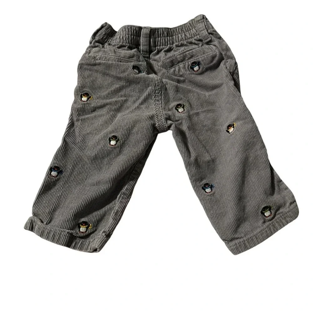 Gymboree baby size 6-12 months corduroy pants with embroidered penguins